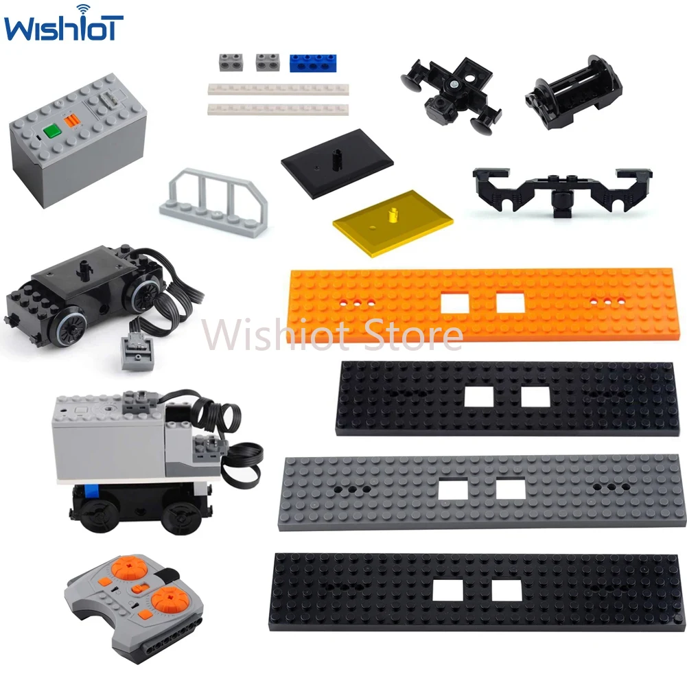Power Tools Storage - การวิเคราะห์ชิ้นส่วนรถไฟมอเตอร์ 88002 MOC Pack Power ฟังก์ชั่นกล่องแบตเตอรี่แทร็กฐานด้านบนสําหรับ