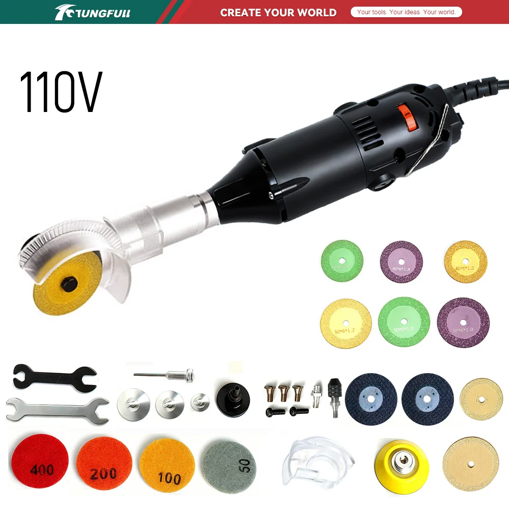 Power Tools Usa - เครื่องเจียรมุมขนาดเล็ก TUNGFULL 110V เครื่องขัดไฟฟ้าแบบพกพา สำหรับงานตัดโลหะ ไม้
