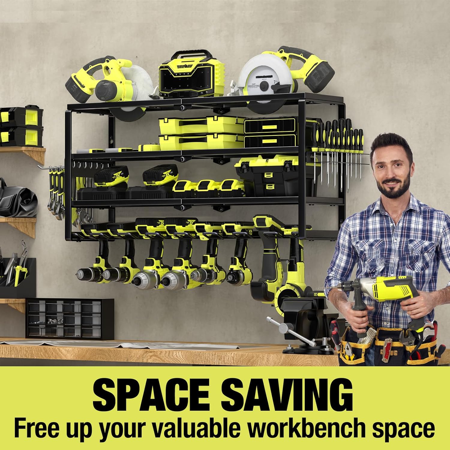 ที่แขวนเครื่องมือไฟฟ้าแบบติดผน - Power Tools Storage บทวิจารณ์และราคา