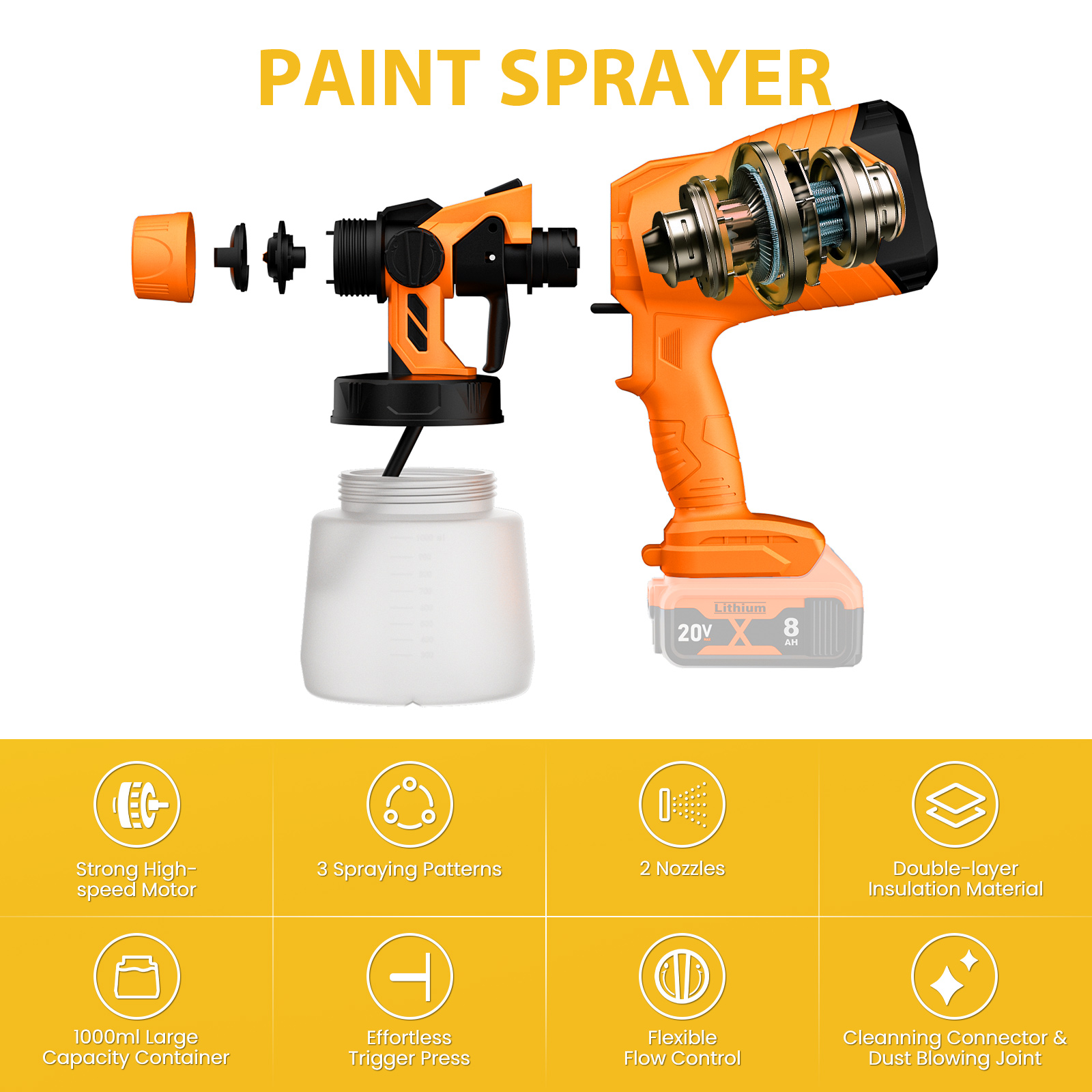 1000ML ไฟฟ้าสเปรย์ปืนสําหรับ D - Power Tools For Windows บทวิจารณ์และราคา